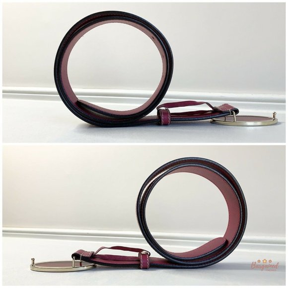 Authentic GUCCI Fuchsia Pink Leather Script Buckle Women's Belt 85/34 170884 - Picture 11 of 12